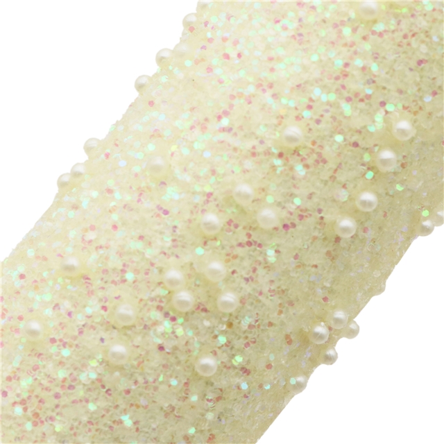 synthetic leather chunky glitter covered with circle beads faux leather 20*33cm(7.9*13
