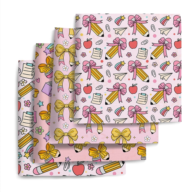 polyester cotton abc series polyester cotton fabric set (4 pcs/set)