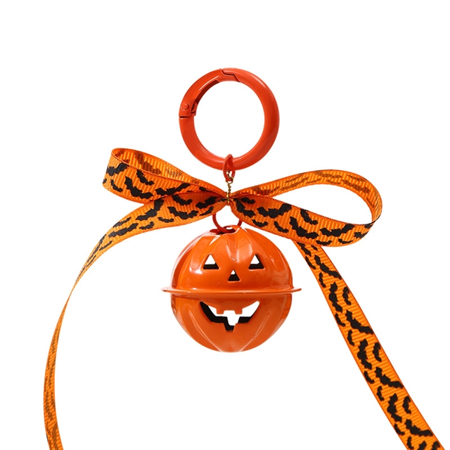 iron halloween series cute pumpkin bell keychain pendant