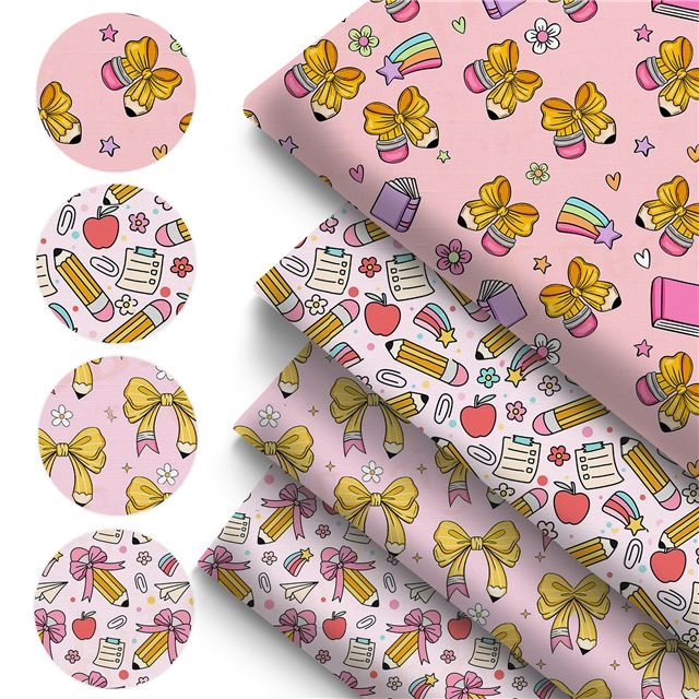 polyester cotton abc series polyester cotton fabric set (4 pcs/set)