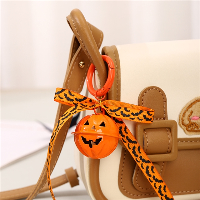 iron halloween series cute pumpkin bell keychain pendant
