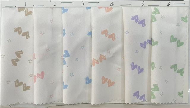 heart star printed polyester fabric