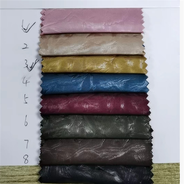plain faux leather crackle fabric