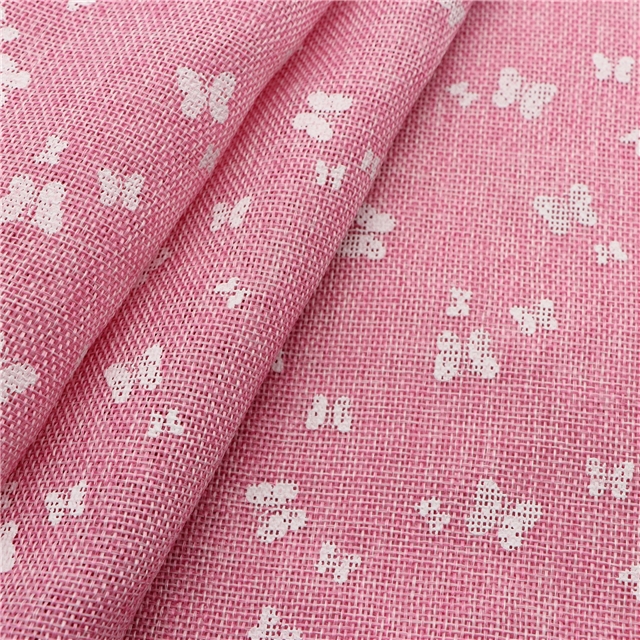 offset butterfly linen fabric