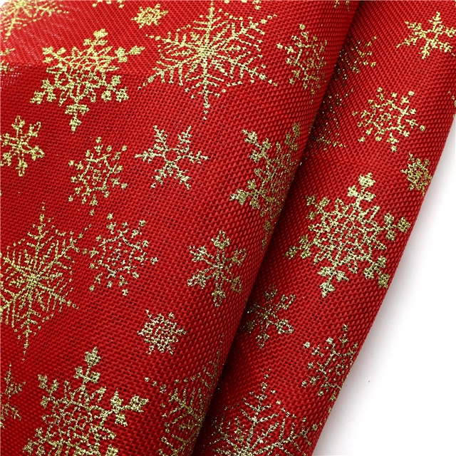 glitter christmas snowflake faux linen