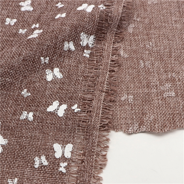 offset butterfly linen fabric