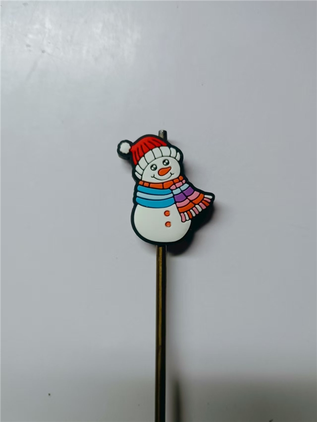 silicone christmas snowman silicone bead