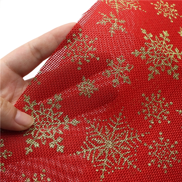 glitter christmas snowflake faux linen
