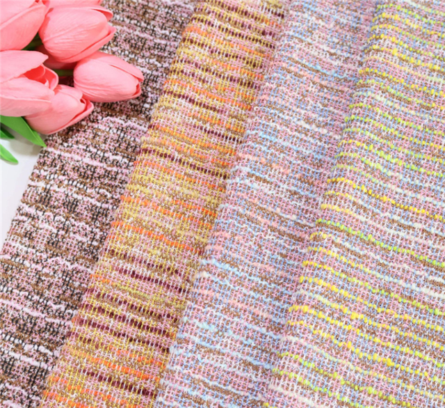 colorful bright silk woven horizontal stripe small fragrant style fabric