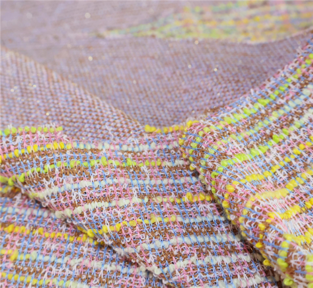 colorful bright silk woven horizontal stripe small fragrant style fabric