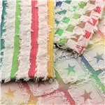 color woven jacquard fringe denim fabric