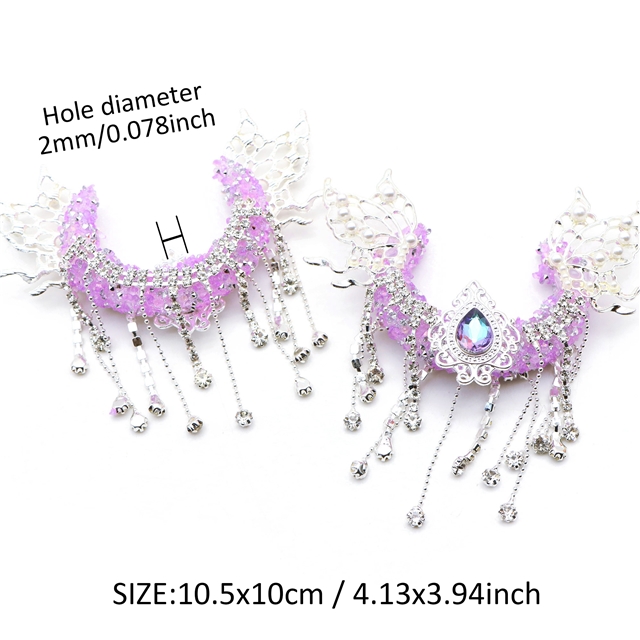 plastic/resin moon tassels diamond wing beads