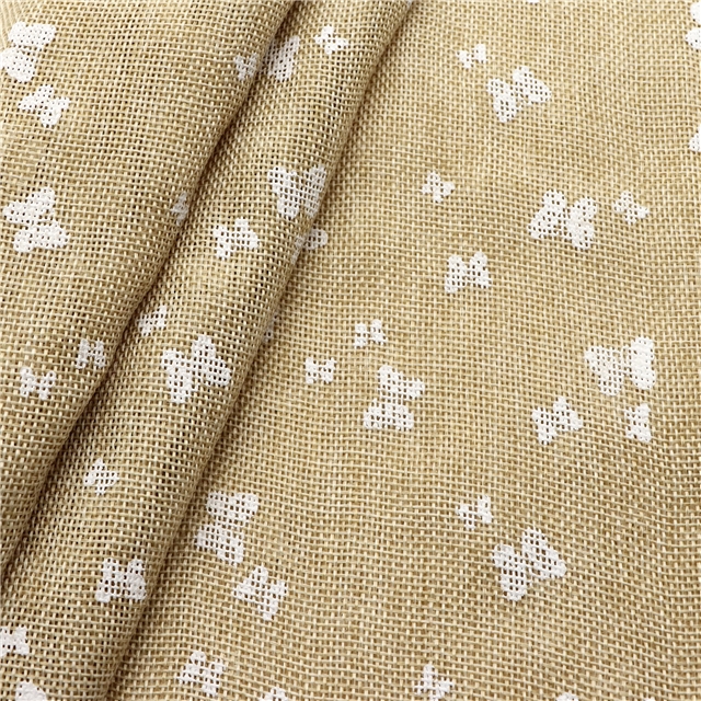 offset butterfly linen fabric
