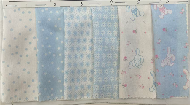 dot flower rabbit printed polyester fabric