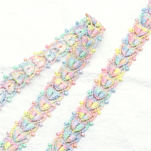 colorful water soluble embroidery lace 
