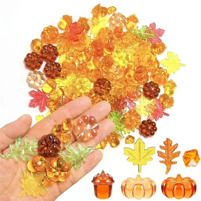 plastic/resin mixed thanksgiving plastic acrylic pumpkin acorn maple leaf ornament