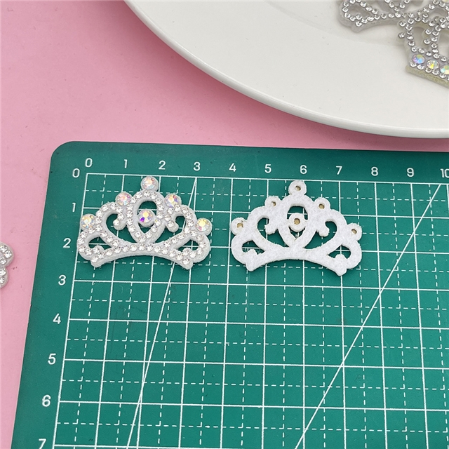 non woven fabric+rhinestone crown rhinestone non woven accessories