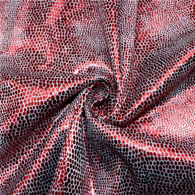 iridescent laser hot stamping irregular dots fabric 2# white+red,50*150cm(19.7*59.1