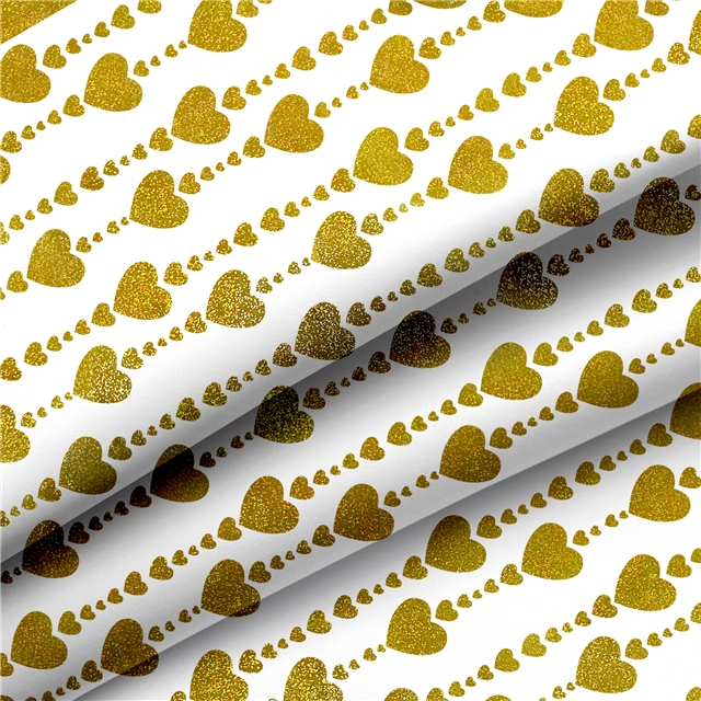 self printed gold foil faux leather fabric