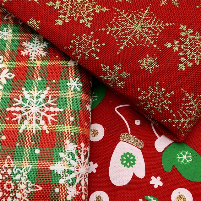 glitter christmas snowflake faux linen