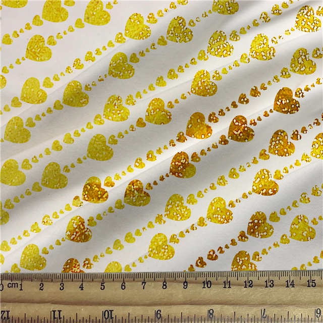 self printed gold foil faux leather fabric