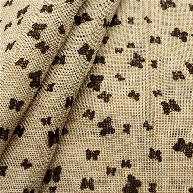 offset butterfly linen fabric
