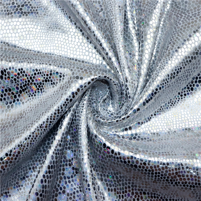 iridescent laser hot stamping irregular dots fabric