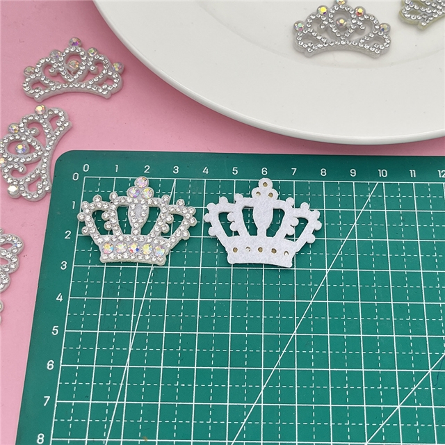 non woven fabric+rhinestone crown rhinestone non woven accessories