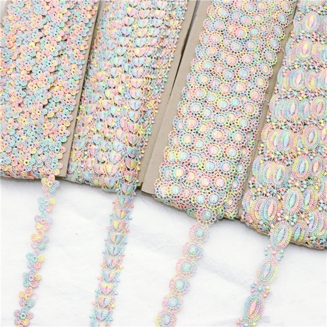 colorful water soluble embroidery lace 