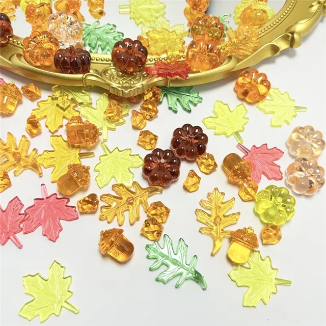 plastic/resin mixed thanksgiving plastic acrylic pumpkin acorn maple leaf ornament