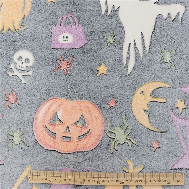 christmas and Halloween coral fleece printed luminous velvet fabric
