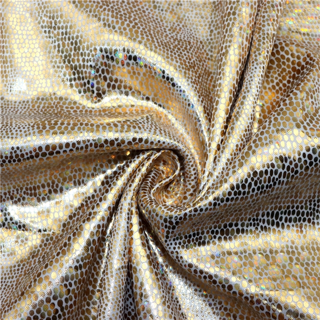 iridescent laser hot stamping irregular dots fabric