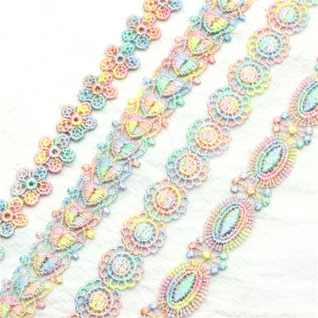 colorful water soluble embroidery lace 