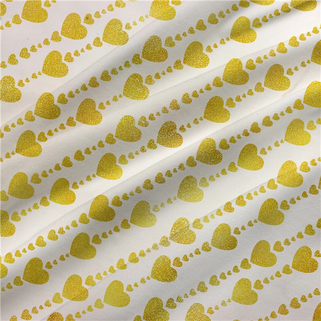 self printed gold foil faux leather fabric