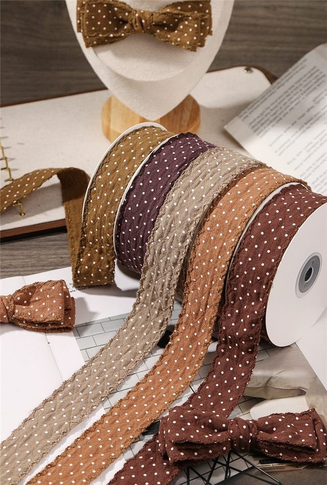 polyester dot diamond grid cotton and linen hook edge strap