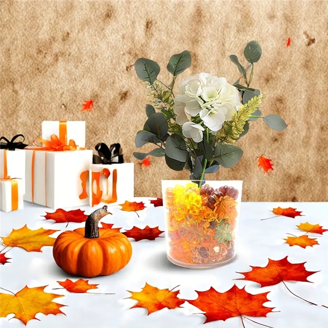 plastic/resin mixed thanksgiving plastic acrylic pumpkin acorn maple leaf ornament