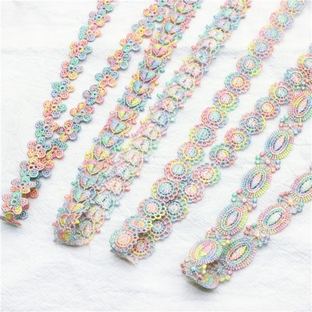 colorful water soluble embroidery lace 