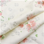 offset printed small floral glitter polyester fabric