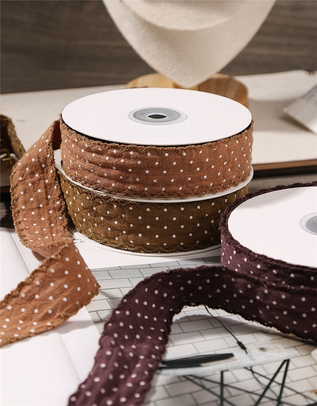 polyester dot diamond grid cotton and linen hook edge strap