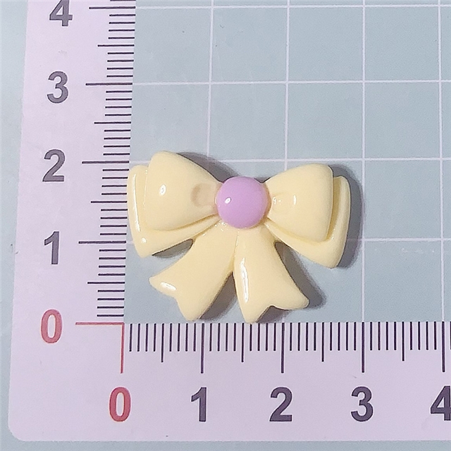 plastic/resin bright surface ribbon bow 3d resin accessories