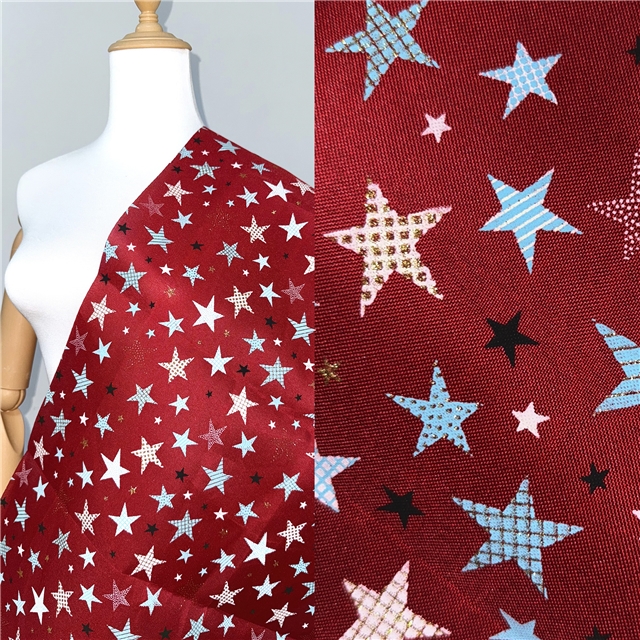 glitter ink printing pentagram imitation linen fabric