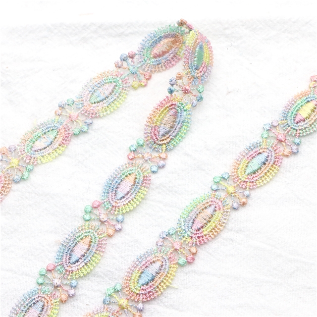 colorful water soluble embroidery lace 