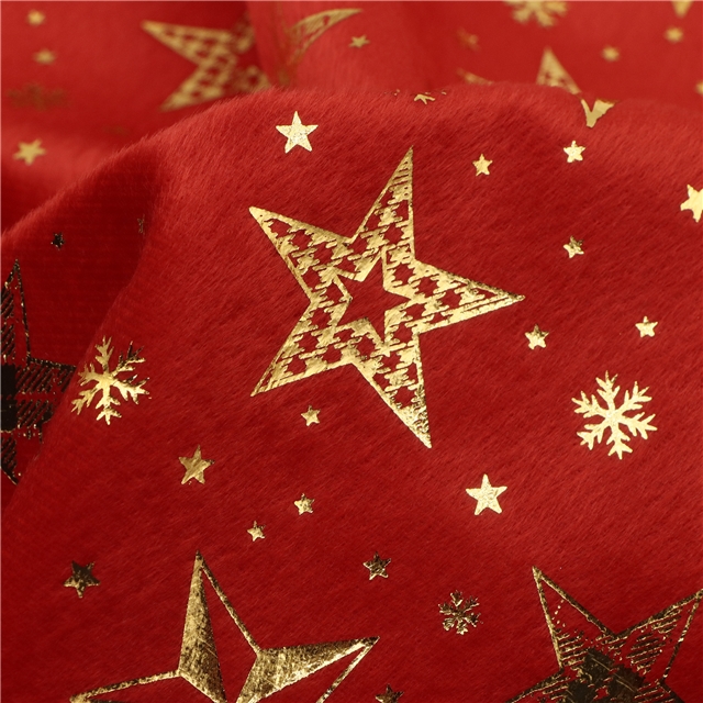 gold hot stamping star short plush fabric