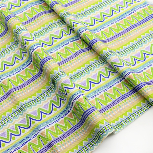 100% cotton 21 cotton twill digital printed geometric ethnic style fabric