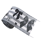 63mm bow heart flax line edged wired ribbon