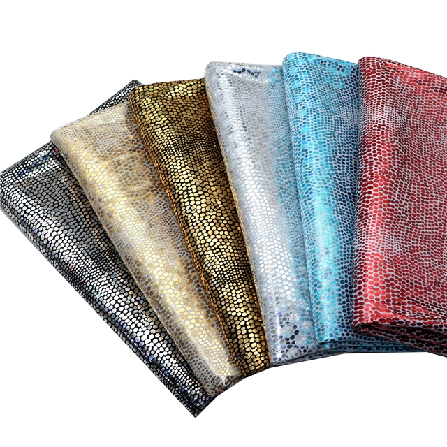 iridescent laser hot stamping irregular dots fabric