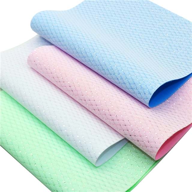 synthetic leather glitter rhombus faux leather