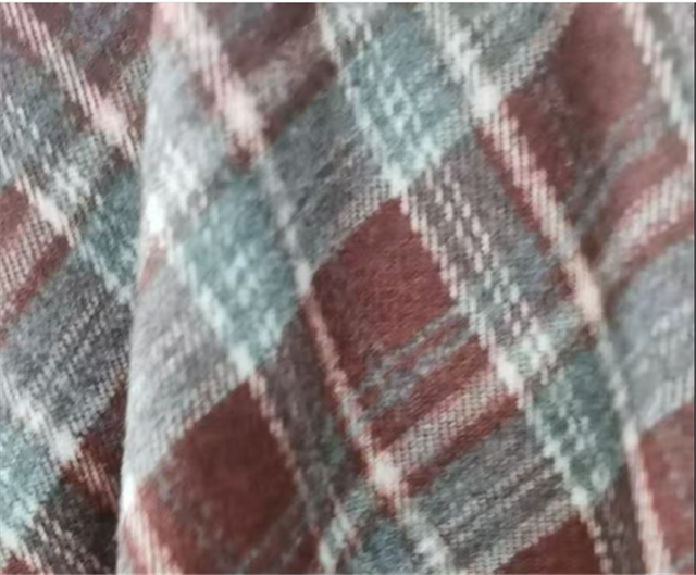 brushed yarn dyed checkered fabric