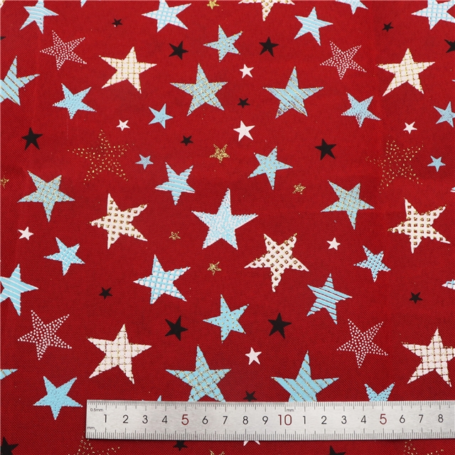 glitter ink printing pentagram imitation linen fabric