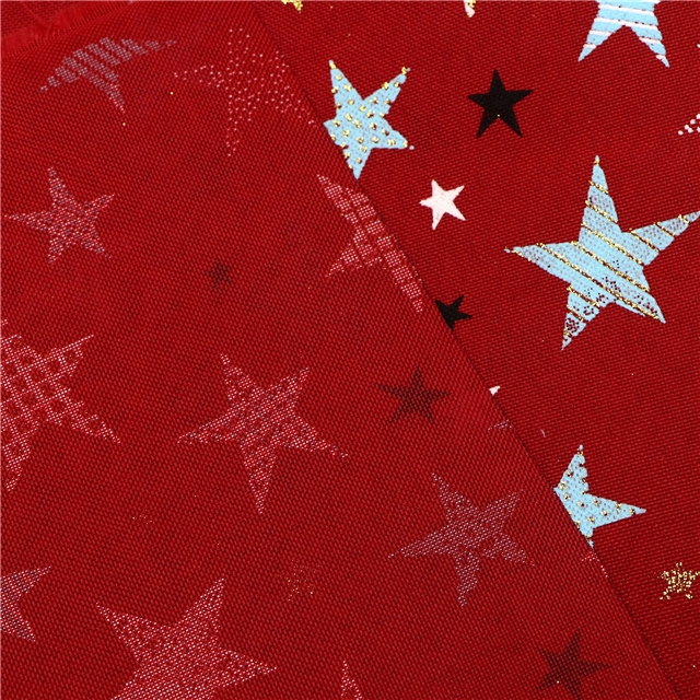 glitter ink printing pentagram imitation linen fabric
